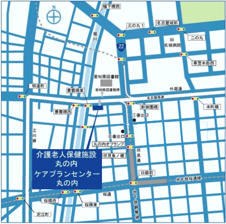 介護老人保健施設「丸の内」周辺地図
